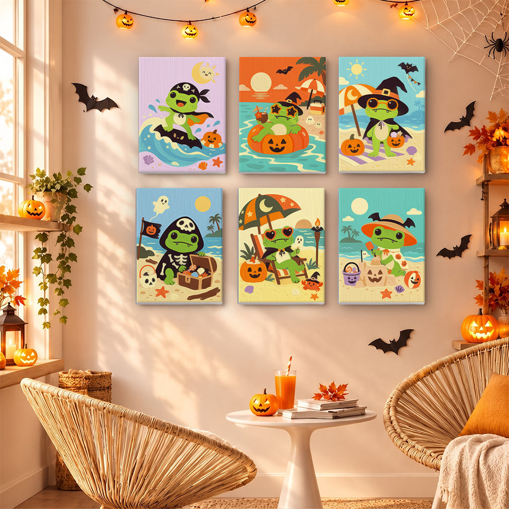 Pirate Frog Beach Holiday mini paint by numbers – image 16