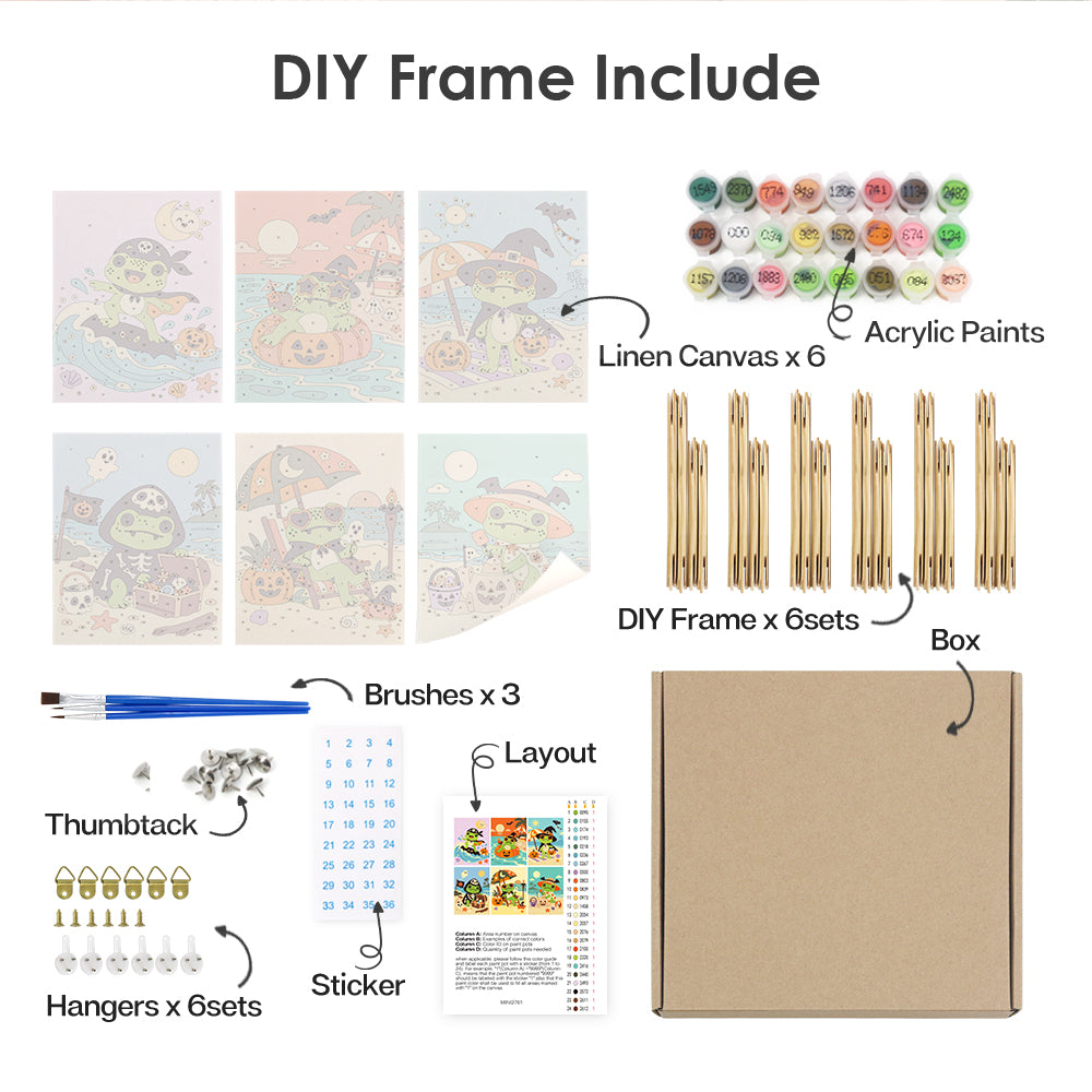 Pirate Frog Beach Holiday mini paint by numbers – image 18
