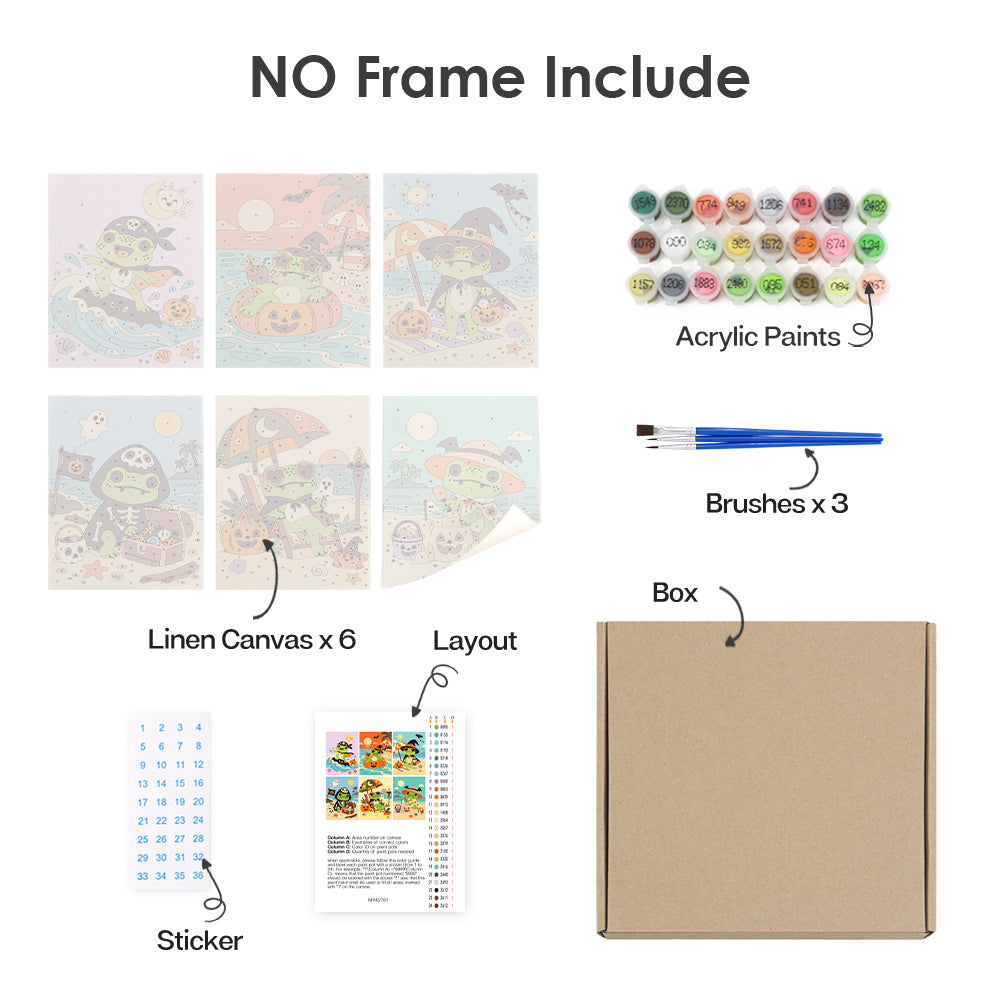 Pirate Frog Beach Holiday mini paint by numbers – image 19