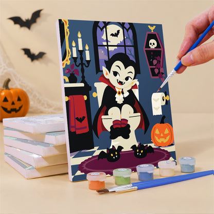 Halloween Bathroom Characters mini paint by numbers – image 3