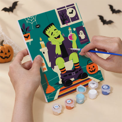 Halloween Bathroom Characters mini paint by numbers – image 5