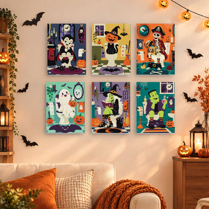 Halloween Bathroom Characters mini paint by numbers – image 15