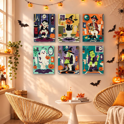 Halloween Bathroom Characters mini paint by numbers – image 16