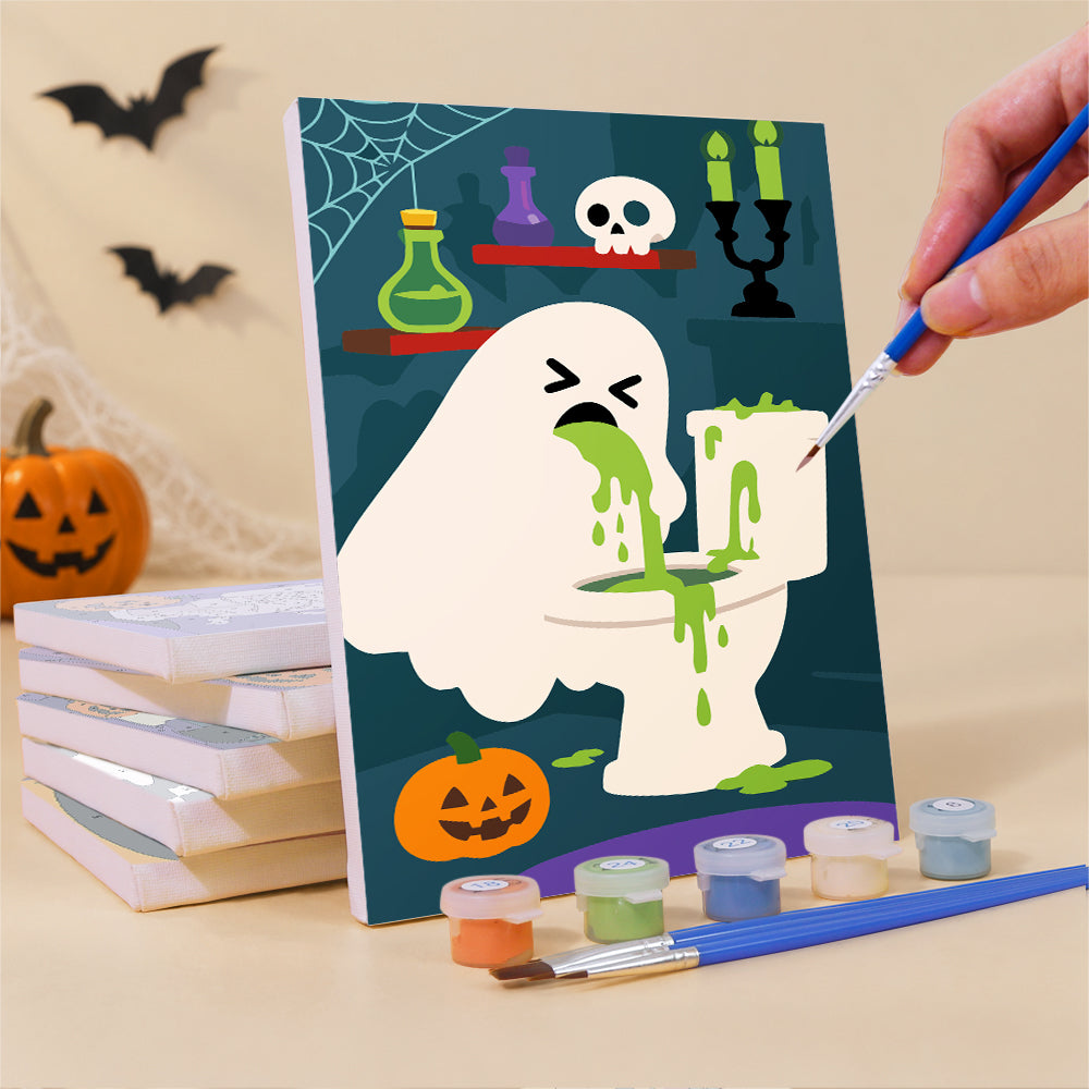 Funny Bathroom Ghosts mini paint by numbers – image 3