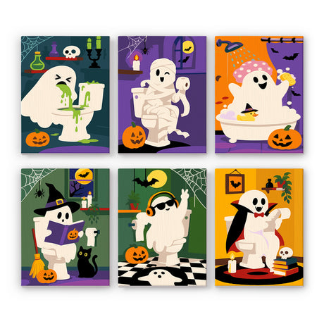 Funny Bathroom Ghosts mini paint by numbers – image 7