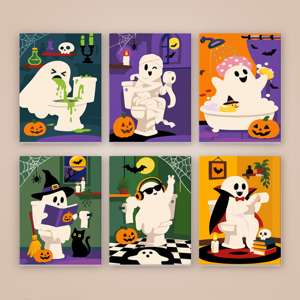 Funny Bathroom Ghosts mini paint by numbers – image 8