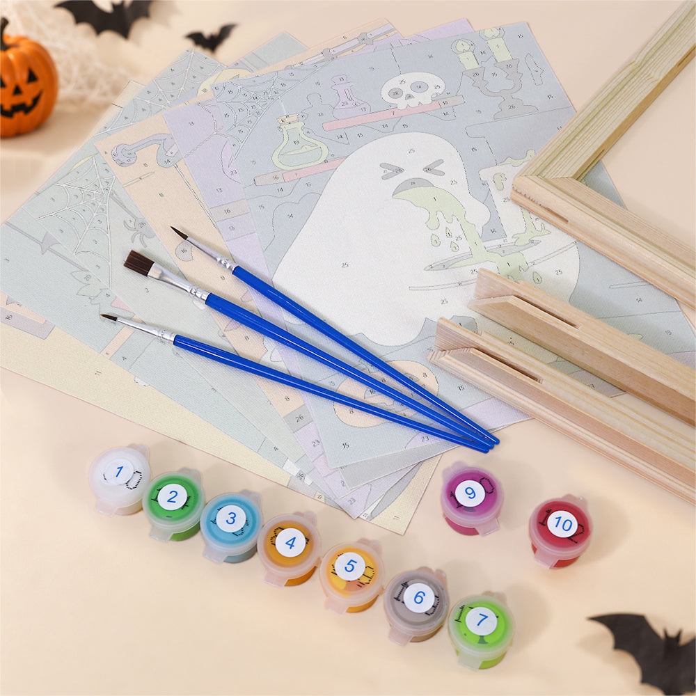 Funny Bathroom Ghosts mini paint by numbers – image 11
