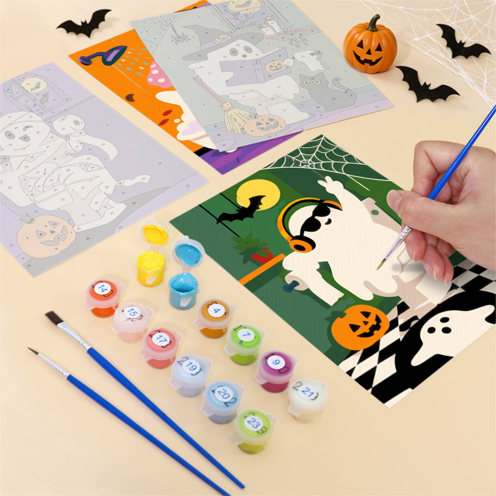 Funny Bathroom Ghosts mini paint by numbers – image 12