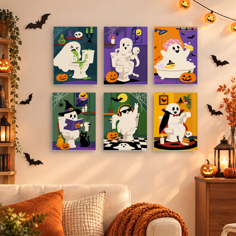 Funny Bathroom Ghosts mini paint by numbers – image 15