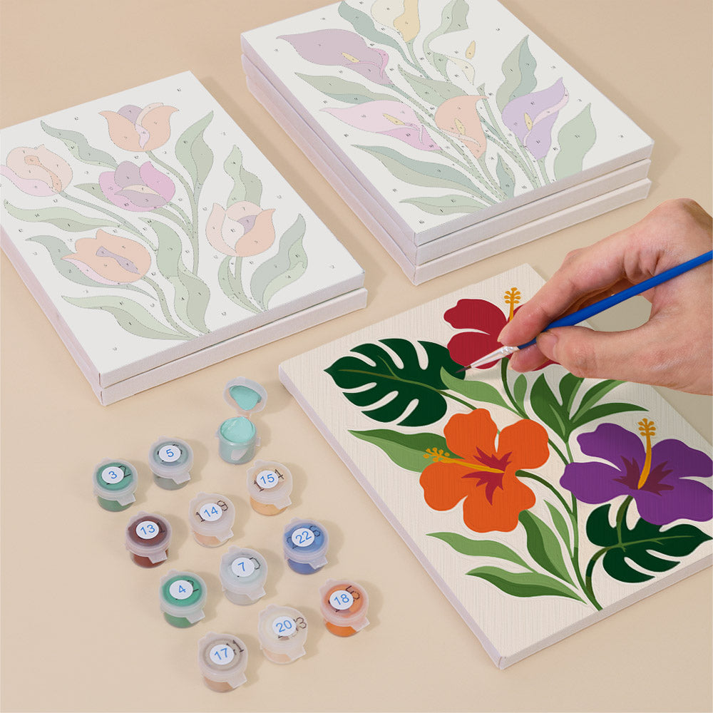 Modern Botanical Flowers mini paint by numbers – image 4