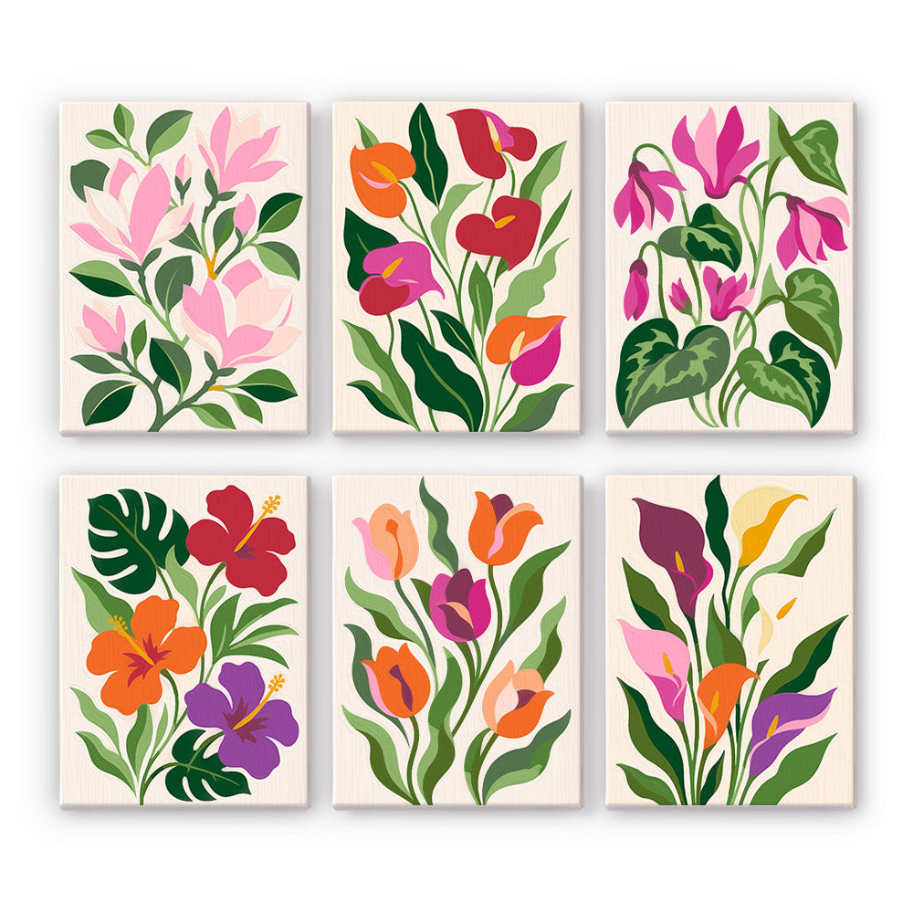 Modern Botanical Flowers mini paint by numbers – image 7
