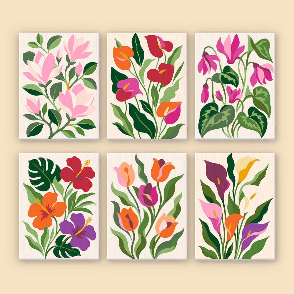 Modern Botanical Flowers mini paint by numbers – image 8