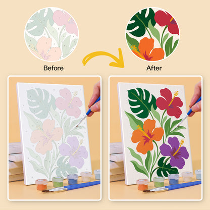 Modern Botanical Flowers mini paint by numbers – image 10
