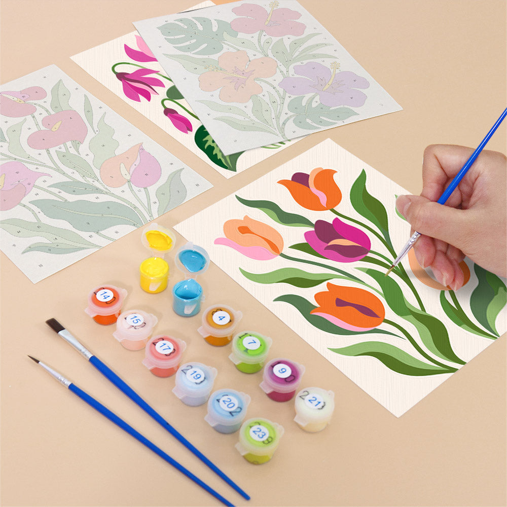 Modern Botanical Flowers mini paint by numbers – image 12