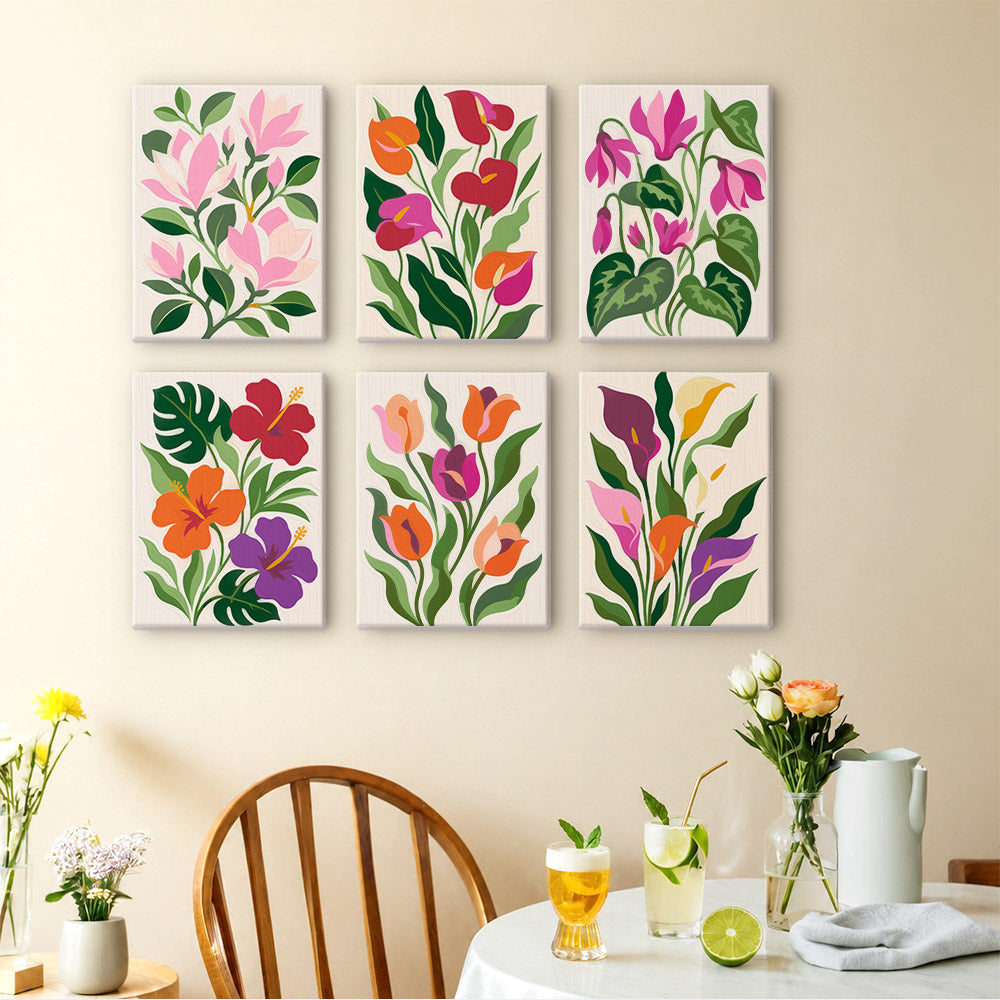 Modern Botanical Flowers mini paint by numbers – image 14