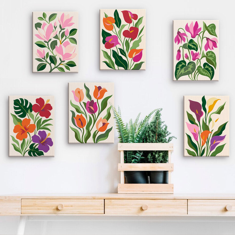 Modern Botanical Flowers mini paint by numbers – image 15