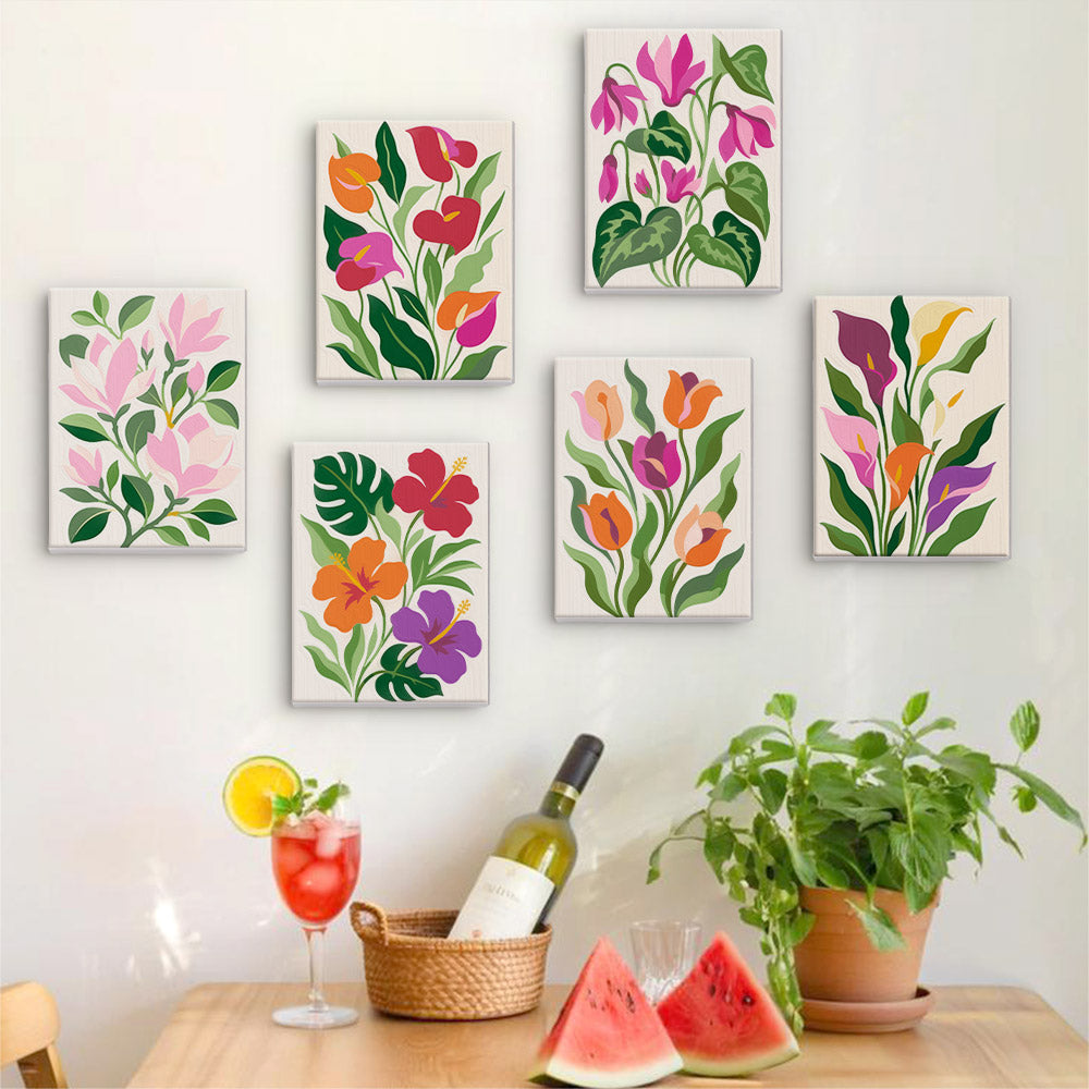 Modern Botanical Flowers mini paint by numbers – image 17