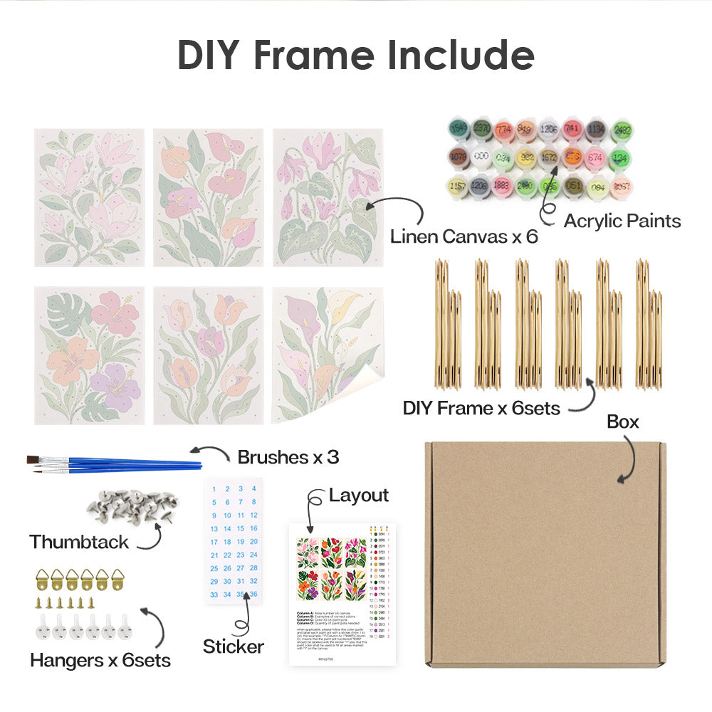 Modern Botanical Flowers mini paint by numbers – image 18