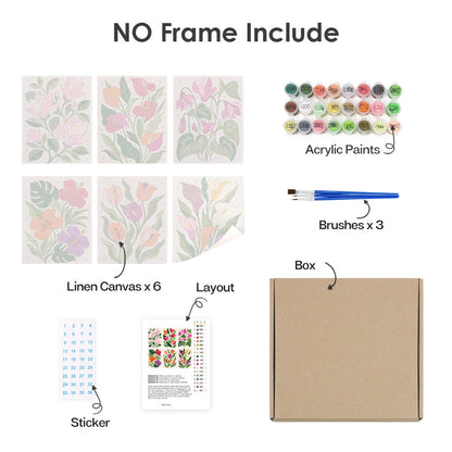 Modern Botanical Flowers mini paint by numbers – image 19