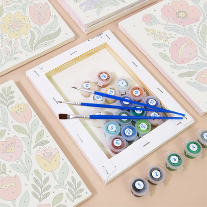 Pastel Folk Floral mini paint by numbers – image 2