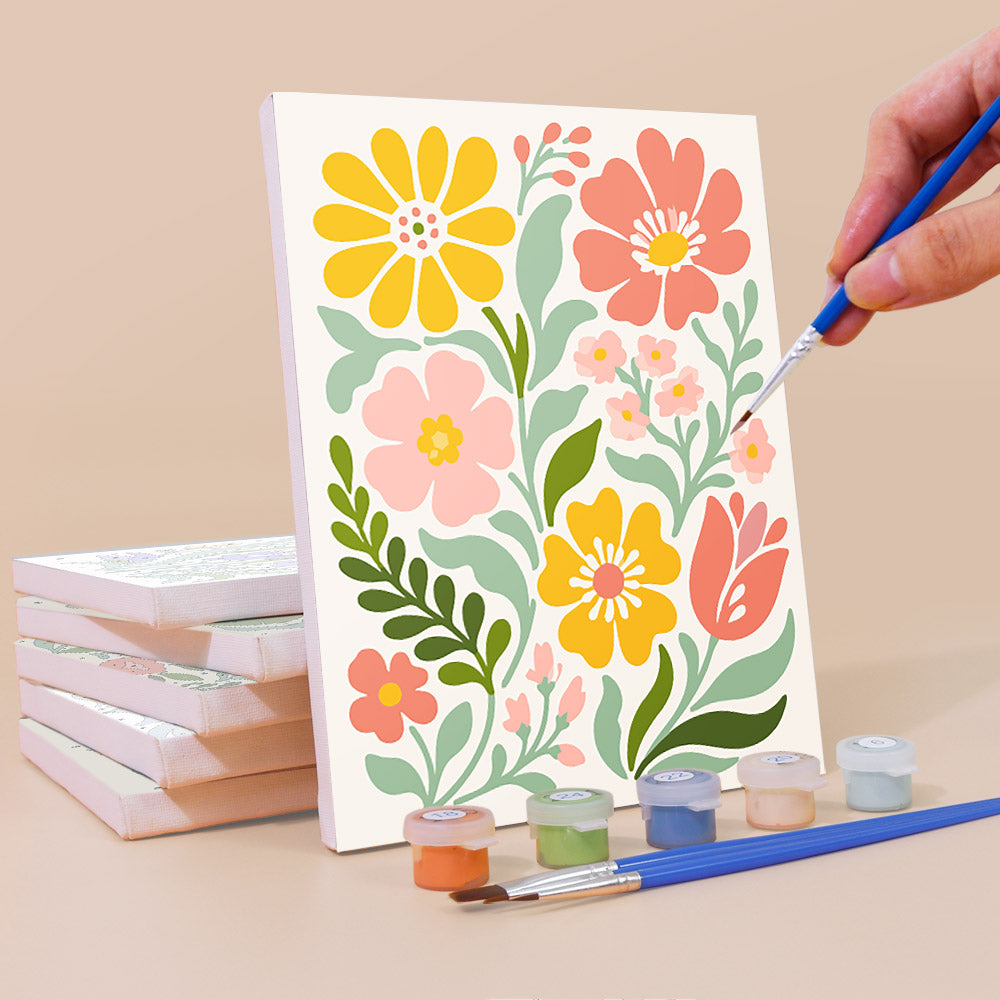 Pastel Folk Floral mini paint by numbers – image 3