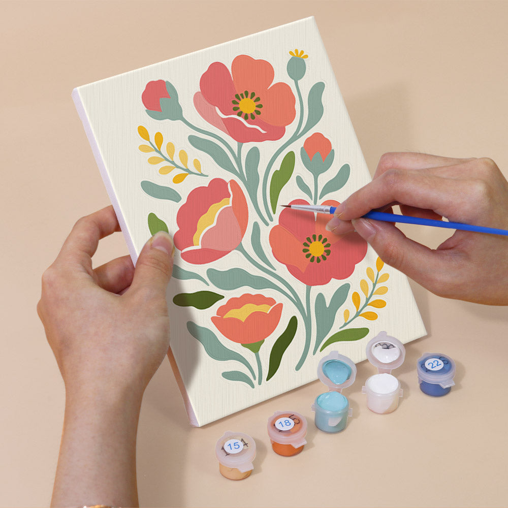 Pastel Folk Floral mini paint by numbers – image 5