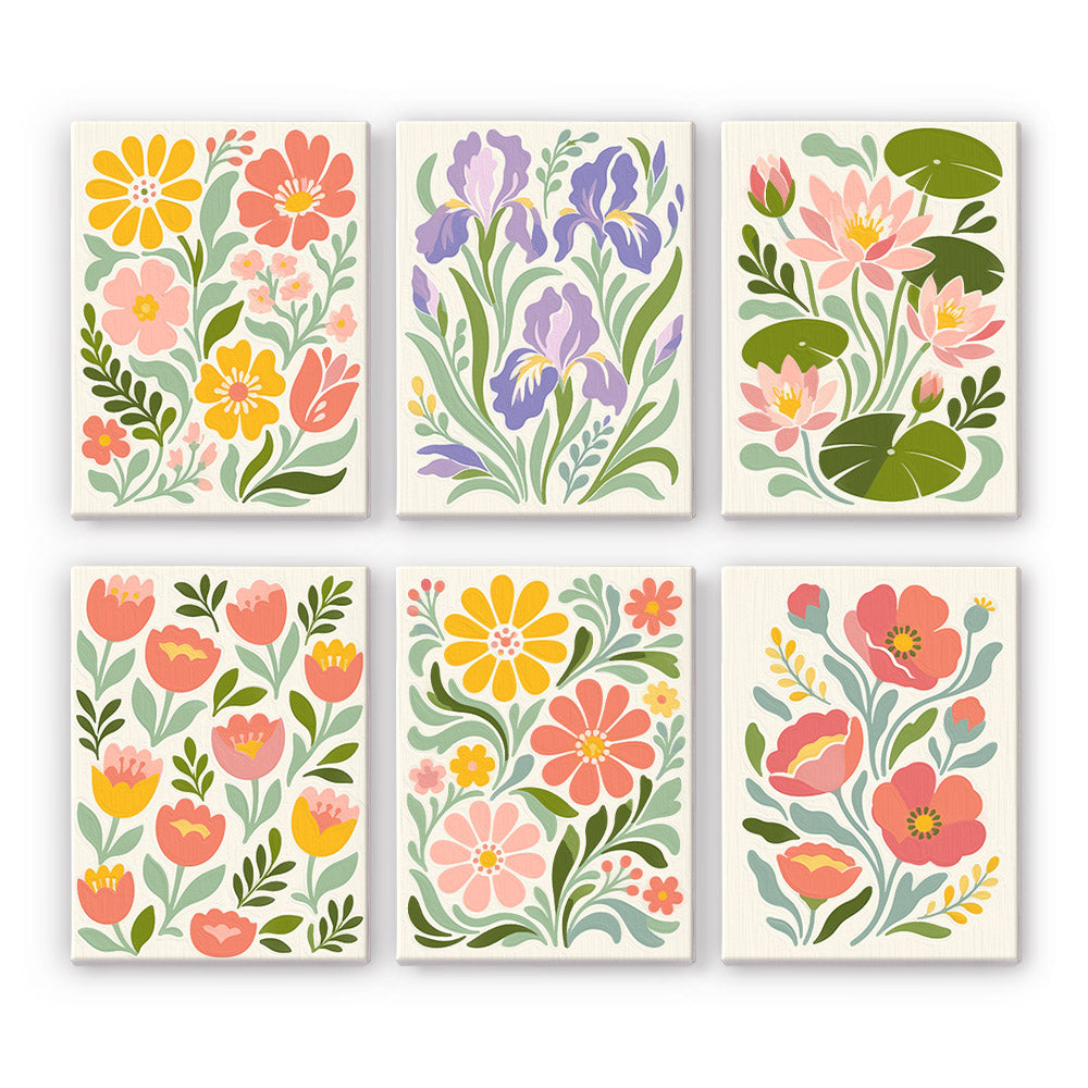 Pastel Folk Floral mini paint by numbers – image 7