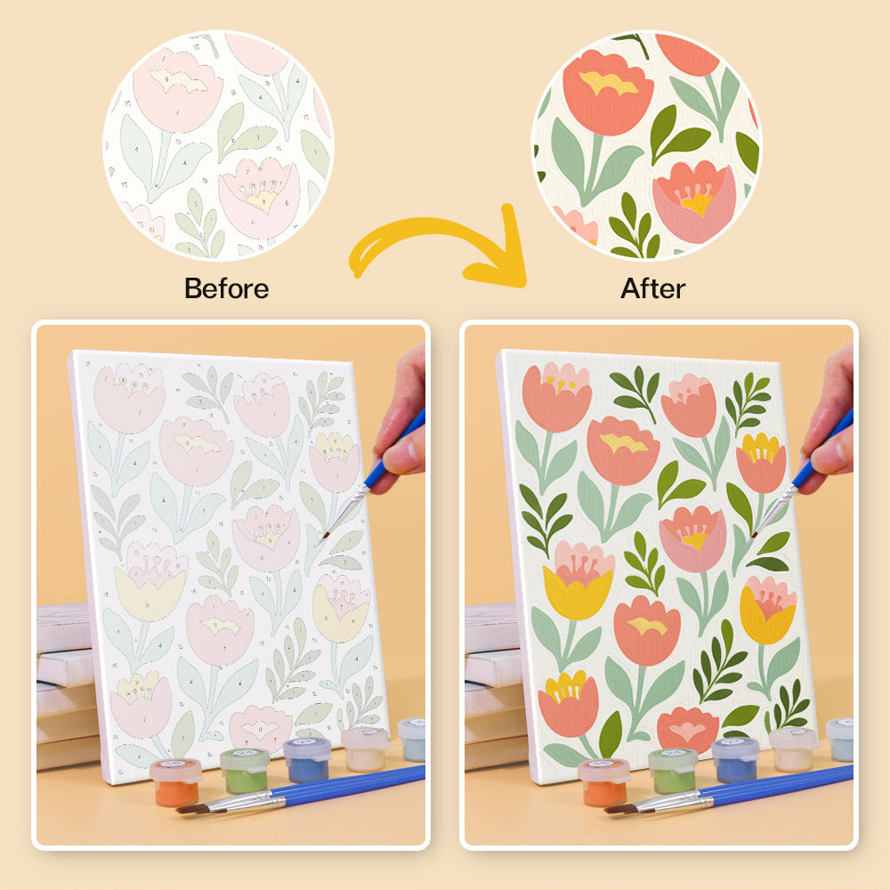 Pastel Folk Floral mini paint by numbers – image 10