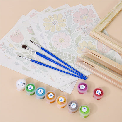 Pastel Folk Floral mini paint by numbers – image 11