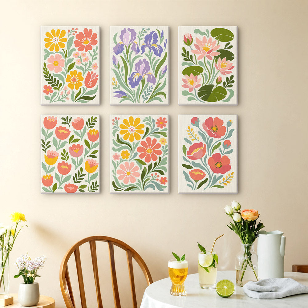 Pastel Folk Floral mini paint by numbers – image 14