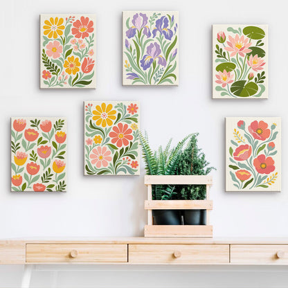 Pastel Folk Floral mini paint by numbers – image 15