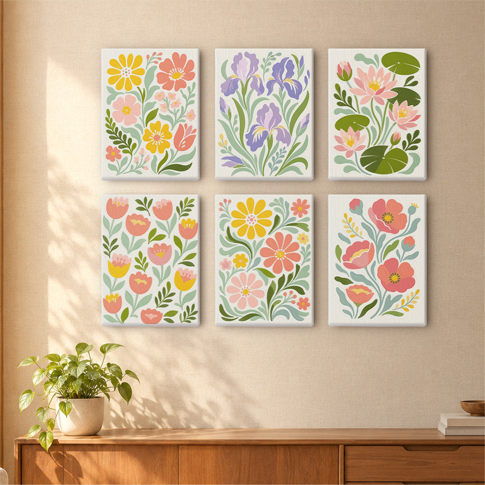 Pastel Folk Floral mini paint by numbers – image 16
