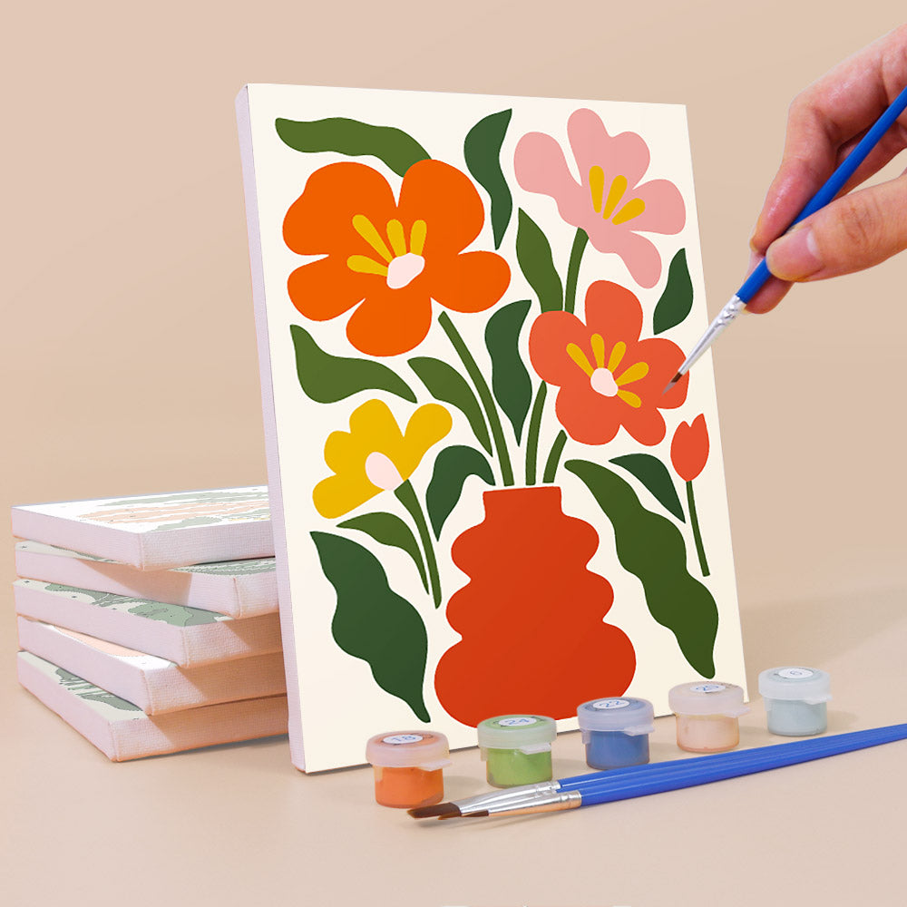 Bold Red Floral mini paint by numbers – image 3
