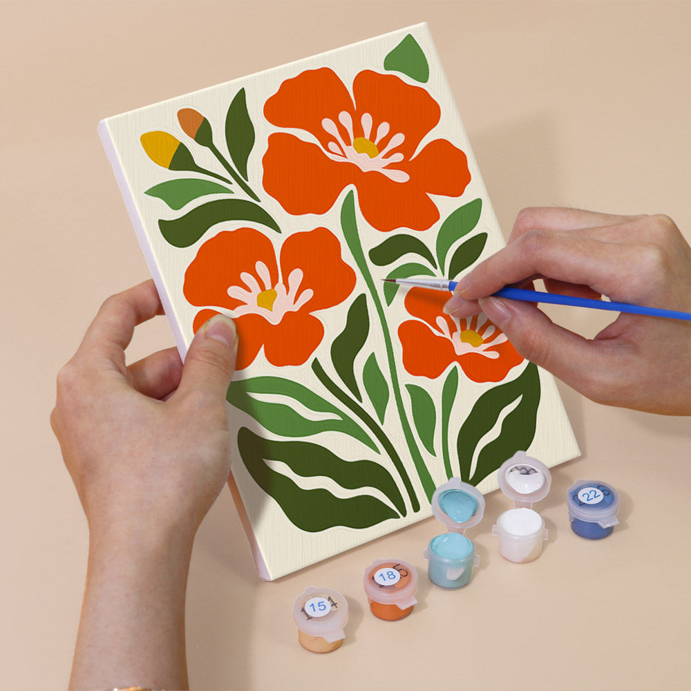 Bold Red Floral mini paint by numbers – image 5