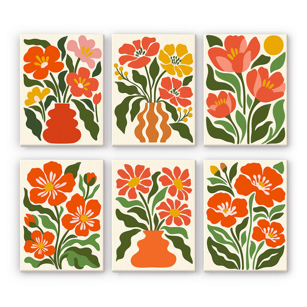 Bold Red Floral mini paint by numbers – image 7