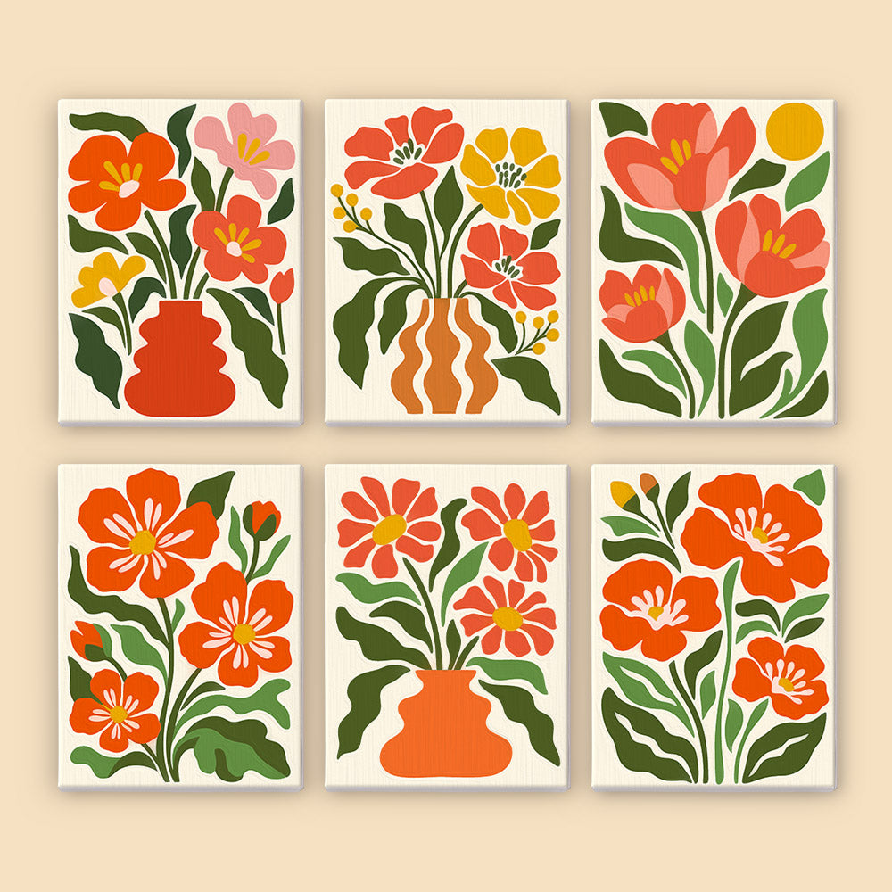 Bold Red Floral mini paint by numbers – image 8