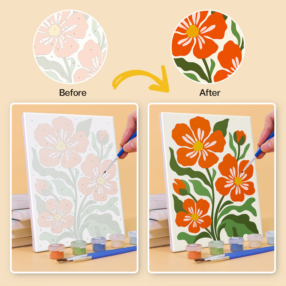 Bold Red Floral mini paint by numbers – image 10