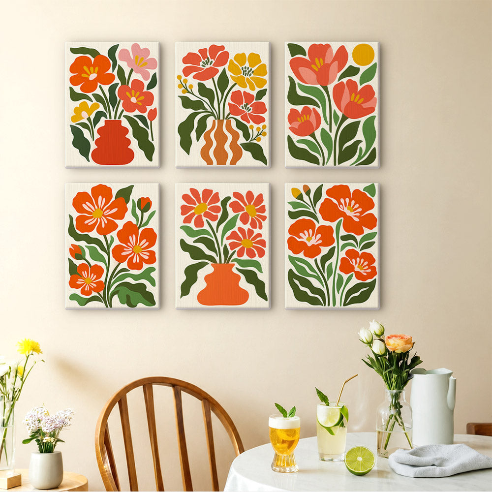 Bold Red Floral mini paint by numbers – image 14