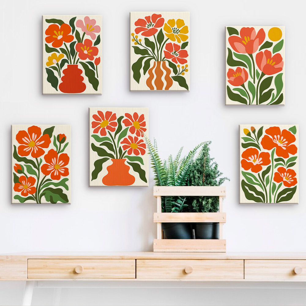 Bold Red Floral mini paint by numbers – image 15