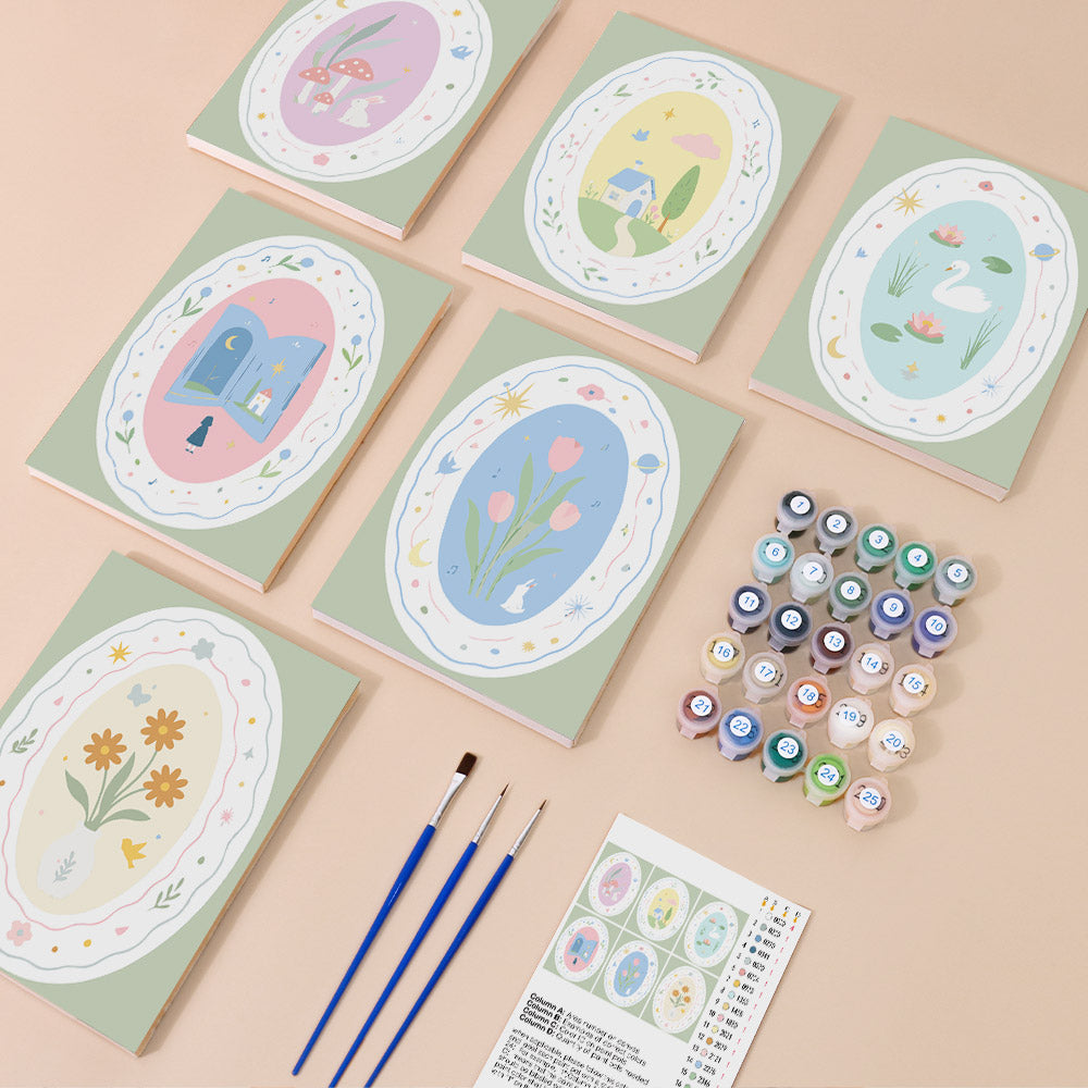 Whimsical Pastel Vignettes mini paint by numbers – image 1