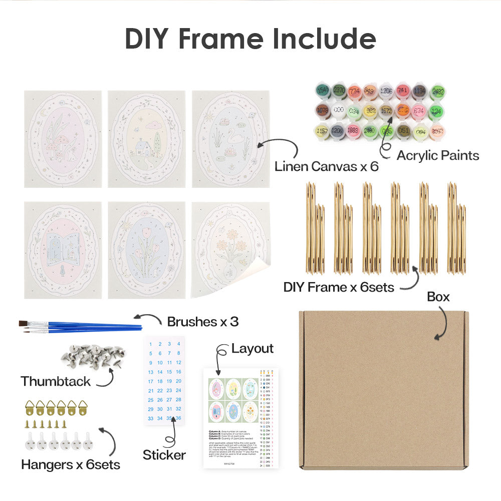 Whimsical Pastel Vignettes mini paint by numbers – image 18