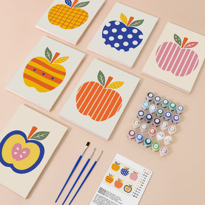Colorful Patterned Apples mini paint by numbers – image 1
