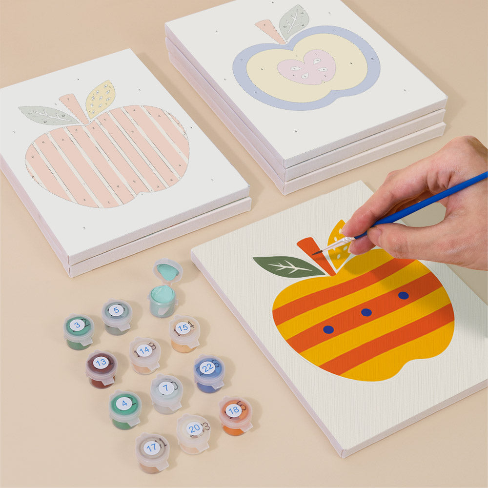 Colorful Patterned Apples mini paint by numbers – image 4