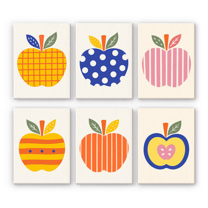 Colorful Patterned Apples mini paint by numbers – image 7