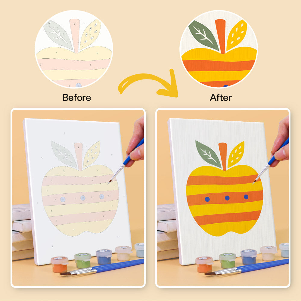 Colorful Patterned Apples mini paint by numbers – image 10