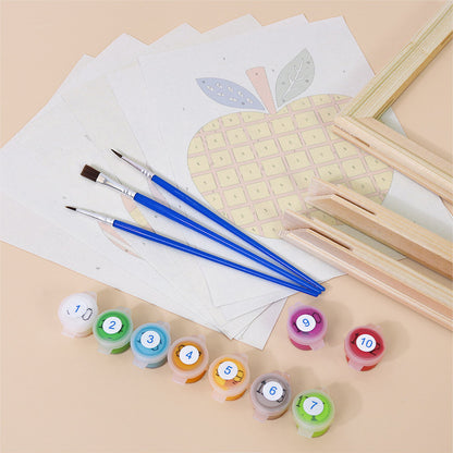 Colorful Patterned Apples mini paint by numbers – image 11