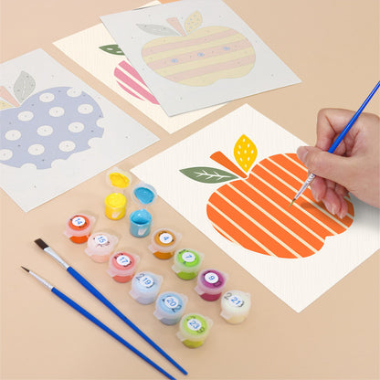 Colorful Patterned Apples mini paint by numbers – image 12