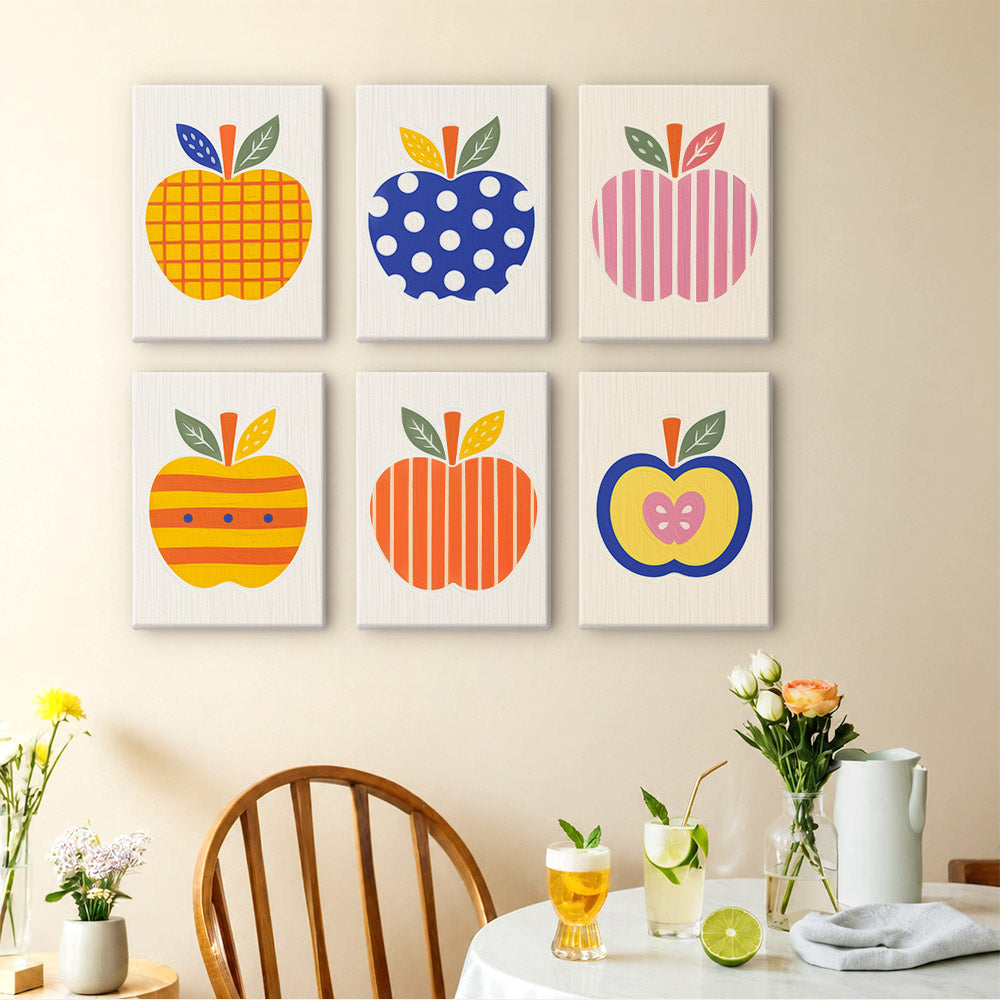 Colorful Patterned Apples mini paint by numbers – image 14