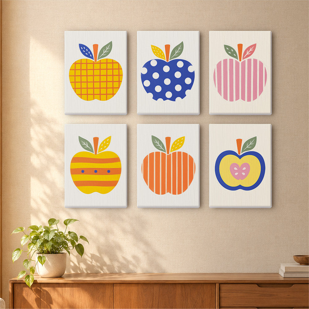 Colorful Patterned Apples mini paint by numbers – image 16
