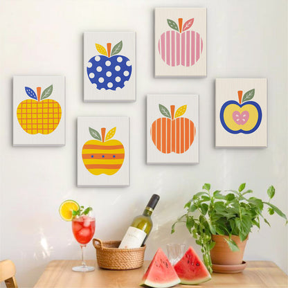 Colorful Patterned Apples mini paint by numbers – image 17